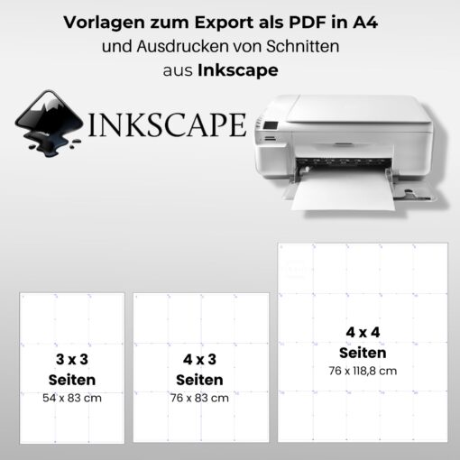 Multi-Vorlagen zum Ausdruck im A4 Format für Inkscape [Digital] – Bild 3